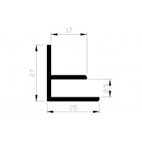 ALUMINIUM BLANK EINDPROFIEL 8,5X27X25