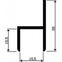 ALUMINIUM BLANK STOELPROFIEL 15MM