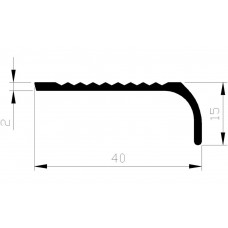 ALUMINIUM BLANK TRAPKANT MET NEUS 40X2