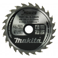 MAKITA CIRKELZAAGBLAD HOUT 136X20X1,5 24T B-33629