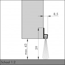 TOCHTPROFIEL / BORSTELPROFIEL ALUMINIUM 40 MM HAAR IBS-60 300 ELLEN