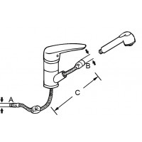 KEUKENSLANG FLEXIBEL 1/2" X 3/8" X1250MM [AE70100]