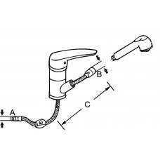 KEUKENSLANG FLEXIBEL 1/2" X 3/8" X1250MM [AE70100]