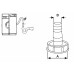 AANSLUITING AFLOOP SPOELBAK 1 1/2" - SLANGTULE 3/4" KUNSTSTOF GRIJS [TEC356400R]