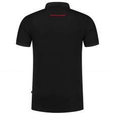 POLOSHIRT ACCENT ZWART/ROOD