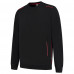 SWEATER ACCENT ZWART/ROOD