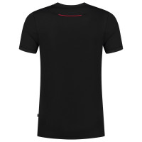 T-SHIRT ACCENT ZWART/ROOD L