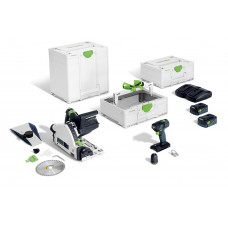 FESTOOL COMBO-SET ACCU INVALCIRKELZAAG TSC 55 K + ACCU SCHROEFBOORMACHINE TXS 18 + TOOLBOX TB M 137