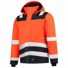 MIDI PARKA HIGH VIS BICOLOR FLUOR ORANGE INK