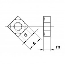 MOER VIERKANT RVS A2 DIN 557 M8