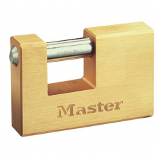 MASTERLOCK HANGSLOT RECTANGULAR MESSING VIERKANT 76 MM