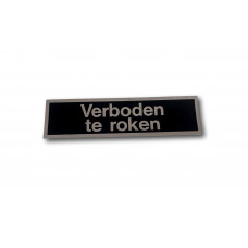 STICKER 165X45 ZWART/ZILVER TEKST "VERBODEN TE ROKEN"