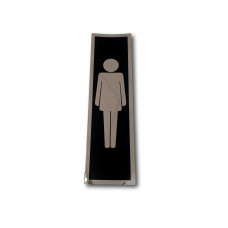 STICKER 165X45 ZWART/ZILVER TEKST PICTOGRAM DAMES