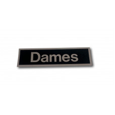 STICKER 165X45 ZWART/ZILVER TEKST "DAMES"