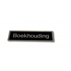 STICKER 165X45 ZWART/ZILVER TEKST "BOEKHOUDING"