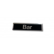 STICKER 165X45 ZWART/ZILVER TEKST "BAR"