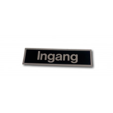 STICKER 165X45 ZWART/ZILVER TEKST "INGANG"