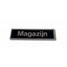 STICKER 165X45 ZWART/ZILVER TEKST "MAGAZIJN"