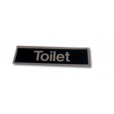 STICKER 165X45 ZWART/ZILVER TEKST "TOILET"