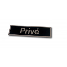 STICKER 165X45 ZWART/ZILVER TEKST "PRIVÉ"