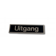 STICKER 165X45 ZWART/ZILVER TEKST "UITGANG"