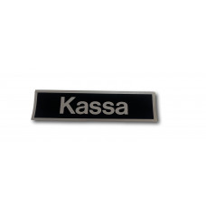 STICKER 165X45 ZWART/ZILVER TEKST "KASSA"