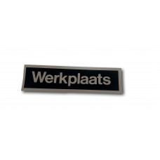 STICKER 165X45 ZWART/ZILVER TEKST "WERKPLAATS"