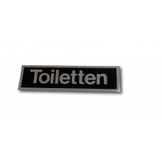 STICKER 165X45 ZWART/ZILVER TEKST "TOILETTEN"