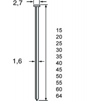 BRADS SKN16 50MM PER DOOS 2500 STUKS