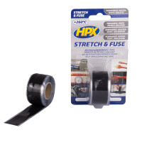 STRETCH & FUSE ZELFVULKANISERENDE TAPE HPX - ZWART 25MM X 3M