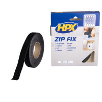 ZIP FIX KLITTENBAND (LUS) HPX - ZWART 20MM X 5M